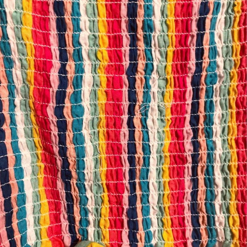 Multi-Color Striped Ruched Tanktop - Picture 2 of 3